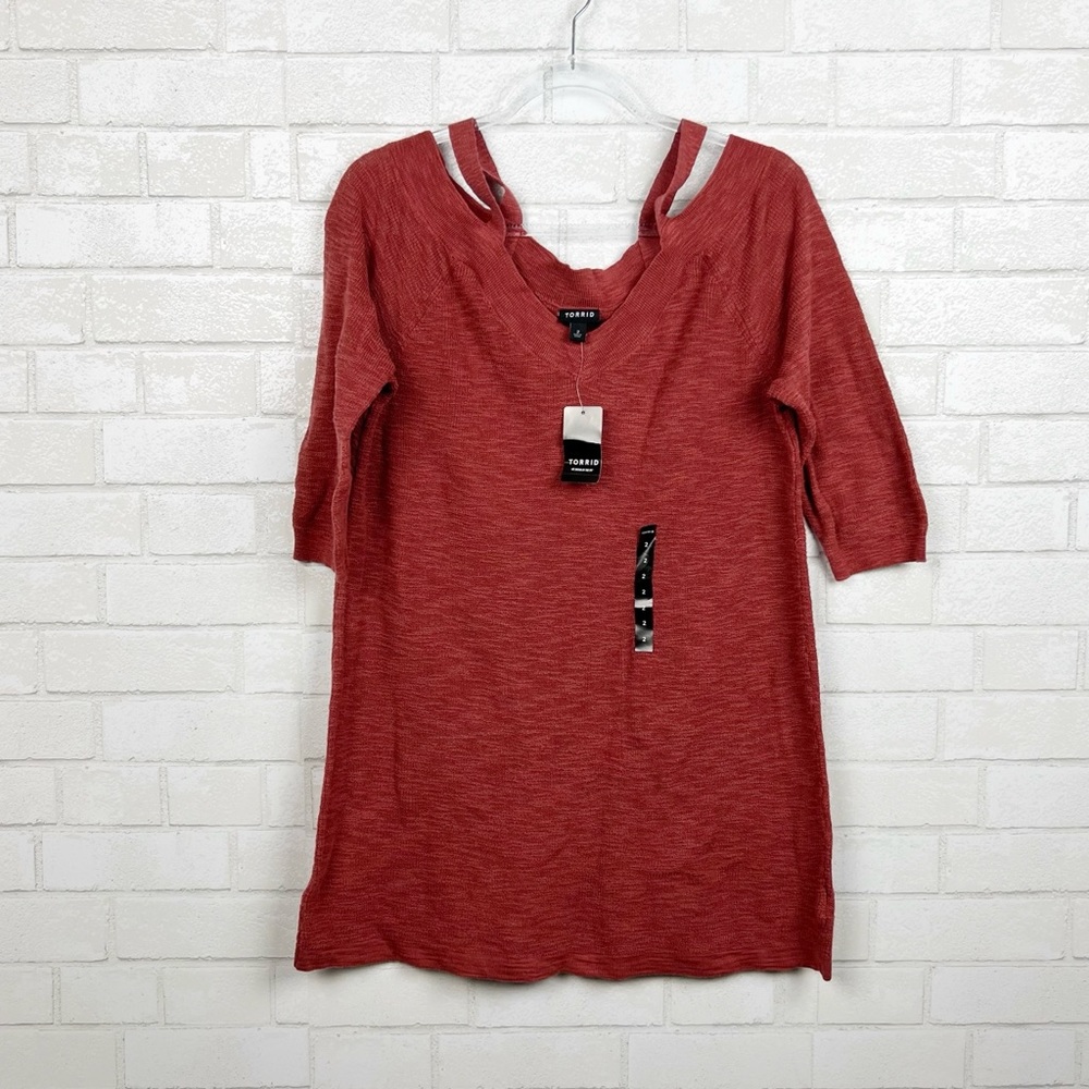 Torrid Off the Shoulder 3 Quarter Length Sleeve Tunic New with Tags Size 2